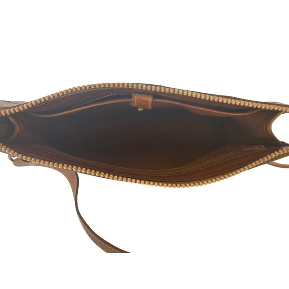 Vintage Dooney & Bourke All Weather Leather Taupe Tan Brown Crossbody Shoulder - Picture 6 of 10